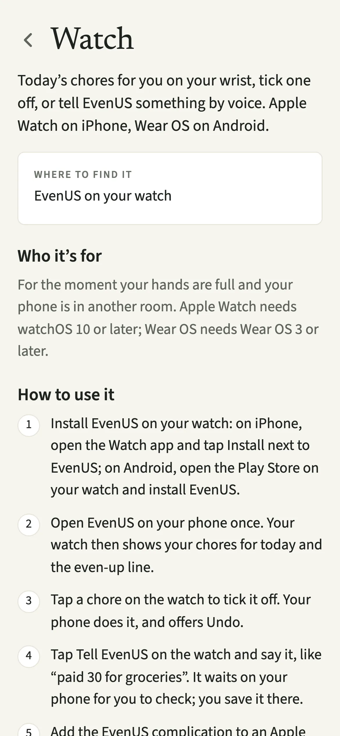 The EvenUS guide for the watch: where to find it, who it is for, and the steps for Apple Watch and Wear OS