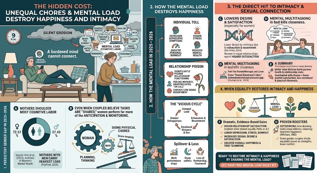 How Unequal Chores and Mental Load Affect Intimacy and Happiness